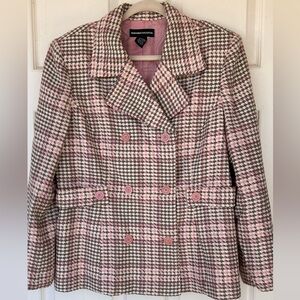 Norton McNaughton Houndstooth Check Double Breasted Jacket‎ Size 12
